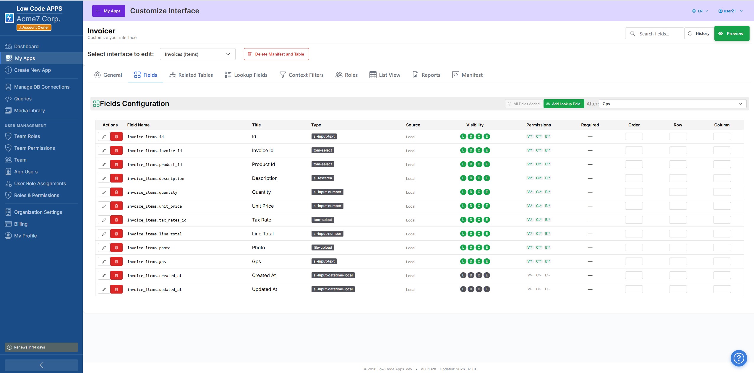 Interface Editor - Configure fields visually